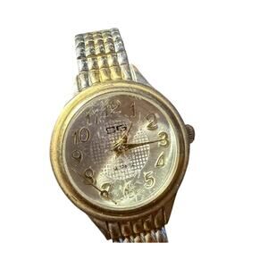 Vintage QS Quartz Women's Gold Tone Expansion Band Wristwatch - Worn Condition